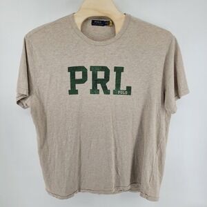 Polo Ralph Lauren PRL T Shirt 2XB Tan Green Spellout Logo Big Tall 2XL